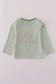 Green turkey french knot stripe top