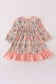 Princess floral print ruffle gown