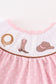 Pink dot smocked western embroidery girl bubble