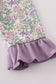 Purple floral print ruffle dress