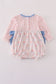 Pink floral print ruffle bow bubble