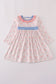 Pink floral print ruffle dress