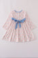 Pink floral print ruffle dress