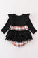 Rust plaid girl ruffle bubble