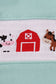 Red farm smocked pants set