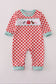 Red farm smocked romper