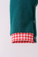Green christmas santa claus embroidery romper