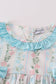 Blue floral print ruffle girl set