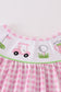 Pink golf embroidery gingham girl set