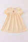 Beige easter cross french knot girl dress