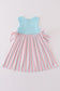 Blue whale embroidery girl dress