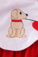 Red valentine's day puppy embroidery girl dress