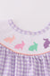 Purple bunny embroidery smocked girl dress