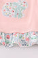 Pink floral bunny applique girl bloomer set