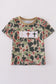 Camouflage cross embroidery top