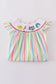 Stripe Dr. Seuss embroidery smocked dress
