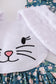 Green floral bunny applique bubble