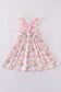 Pink easter bunny bow girl dress