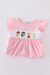Pink princess embroidery girl set