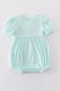 Blue princess embroidery girl gingham bubble