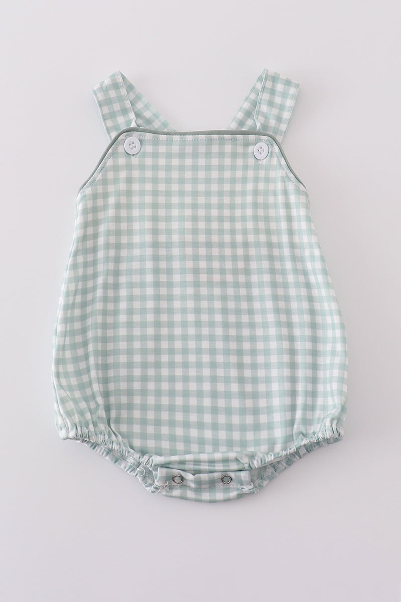 Green boy gingham bubble