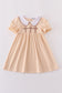 Cream cross french knot dress