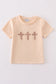 Cream cross french knot top
