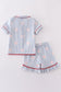Blue stripe baseball pajamas set