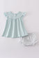 Blue cross embroidery bloomer set