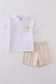 Easter cross embroidery boy shorts set