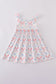 Blue bow lattice print mom&me dress