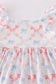Blue bow lattice print mom&me dress