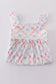 Blue bow lattice print mom&me dress