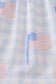 Blue flag embroidery smocked shorts set