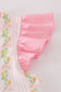 Pink lemon print bow ruffle shorts set