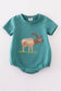 Blue deer applique bubble