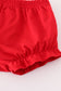 Red dot strawberry embroidery smocked bloomer set