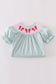 Blue bow pearl smocked dress