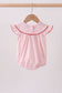 Pink strawberry embroidery gingham bubble