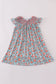 Blue floral smocked dress