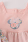 Pink floral character applique ruffle shorts set