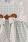 Green plaid sea shell french knot ruffle bubble