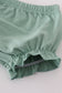 Green floral pumpkin embroidery smocked bloomer set
