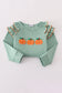 Sage pumpkin french knot ruffle top