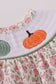 Pink pumpkin smocked floral ruffle bubble