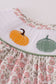 Pink pumpkin smocked floral ruffle pants set