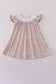Pink pumpkin smocked floral ruffle pants set