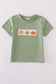 Green pumpkin smocked top