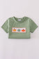 Green pumpkin smocked top