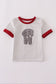 Alabama polka dot elephant french knot stripe top